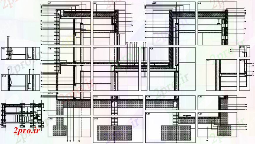 دانلود نقشه طراحی جزئیات ساختار سازنده بخش، پایه و اساس سطح و ساختار جزئیات ساخت (کد101357)