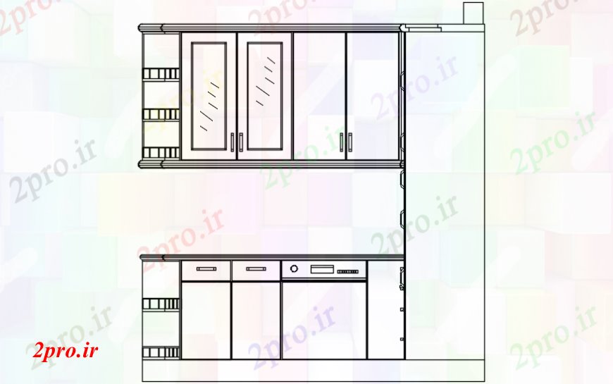 دانلود نقشه طراحی مبلمان آشپزخانه آشپزخانه کابینت و مبلمان خودکار  (کد101422)