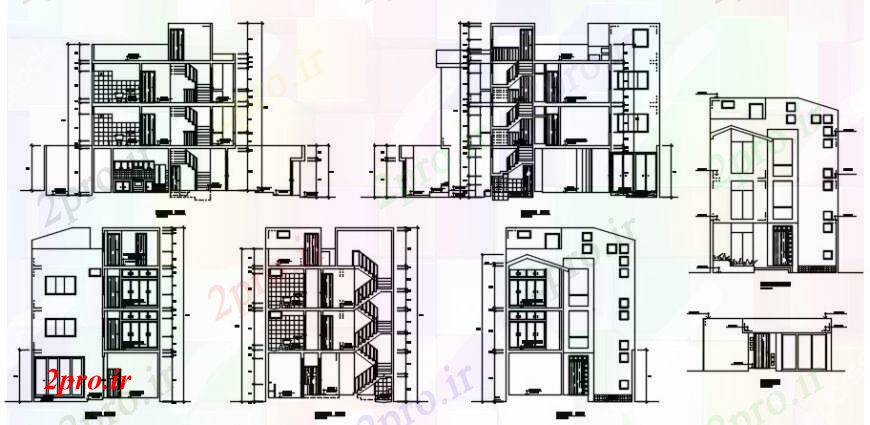 دانلود نقشه مسکونی ، ویلایی ، آپارتمان د طراحی از قسمت بیرونی ویلا 8 در 14 متر (کد101471)