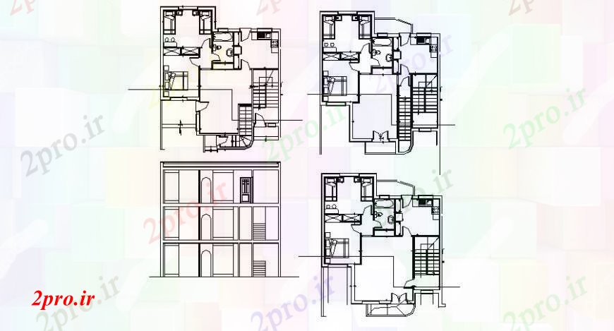 دانلود نقشه مسکونی ، ویلایی ، آپارتمان سطح پروژه خانه اقامت 10 در 26 متر (کد101491)