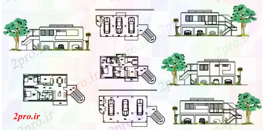 دانلود نقشه بلوک وسایل نقلیه د طراحی از پارکینگ 6 در 10 متر (کد101493)