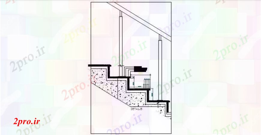 دانلود نقشه جزئیات پله و راه پله   ساخت و سازجزئیات مقطعی از راه پله (کد101497)