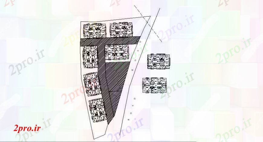 دانلود نقشه مسکونی ، ویلایی ، آپارتمان آپارتمان رسم 13 در 21 متر (کد101498)