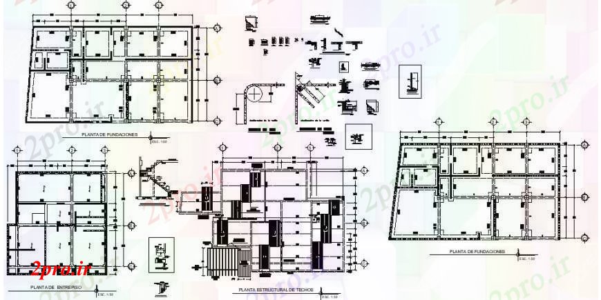 دانلود نقشه جزئیات ستون بنیاد   جزئیات (کد101521)