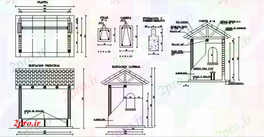 دانلود نقشه جزئیات ستون طراحی ستون دو بعدی   نما  به  (کد101553)