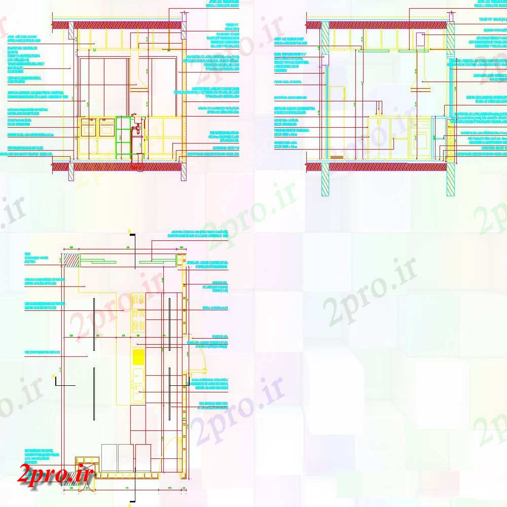 دانلود نقشه بلوک های بهداشتی طراحی طرحی جزئیات بهداشتی توالت عمومی 5 در 5 متر (کد101576)