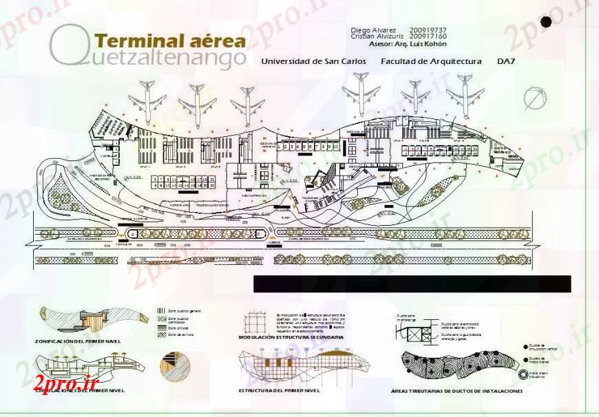 دانلود نقشه فرودگاه فرودگاه طرحی ساخت و ساز بالای صفحه  دو بعدی  مدل (کد101589)