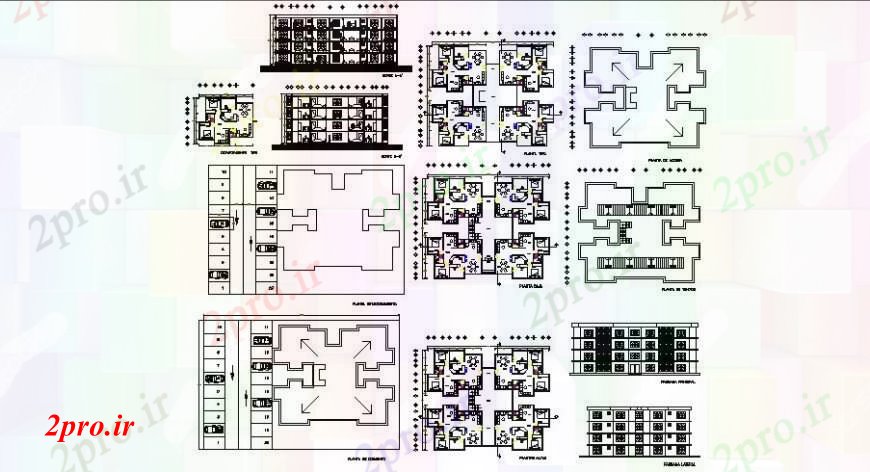 دانلود نقشه مسکونی  ، ویلایی ، آپارتمان  BHK   طراحی آپارتمان   (کد101590)