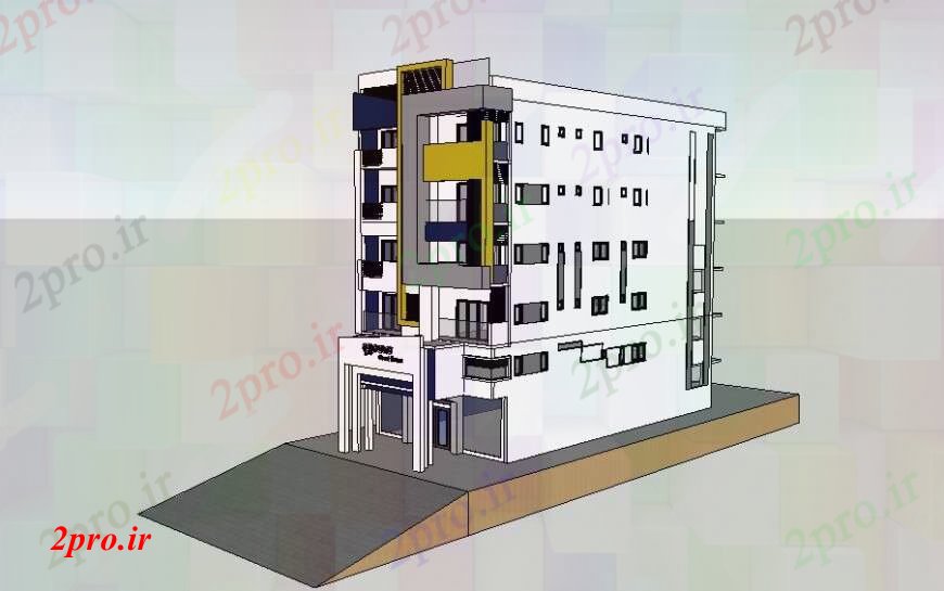 دانلود نقشه هتل - رستوران - اقامتگاه   مهمان خانه  طراحی SKP (کد101603)