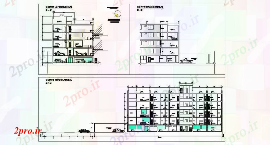 دانلود نقشه مسکونی  ، ویلایی ، آپارتمان  آپارتمان ساختمان بخش طرح (کد101609)