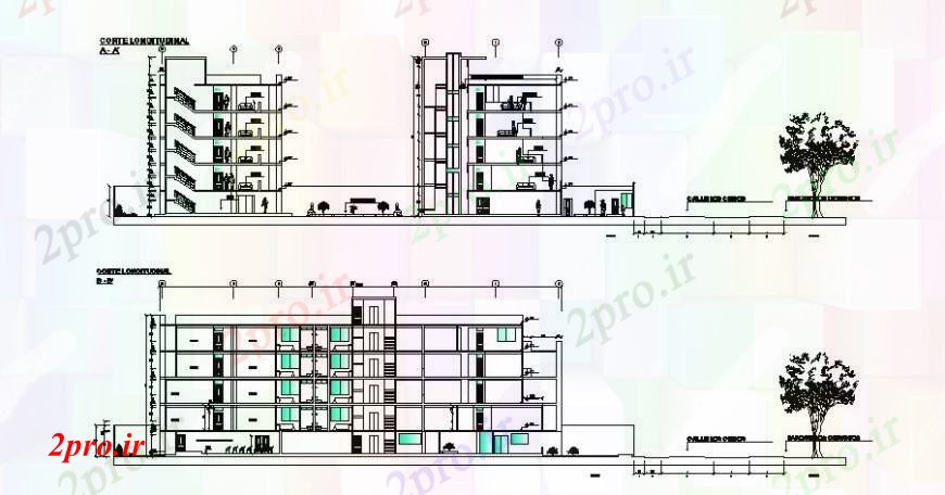 دانلود نقشه مسکونی  ، ویلایی ، آپارتمان  آپارتمان نما  طراحی  (کد101611)