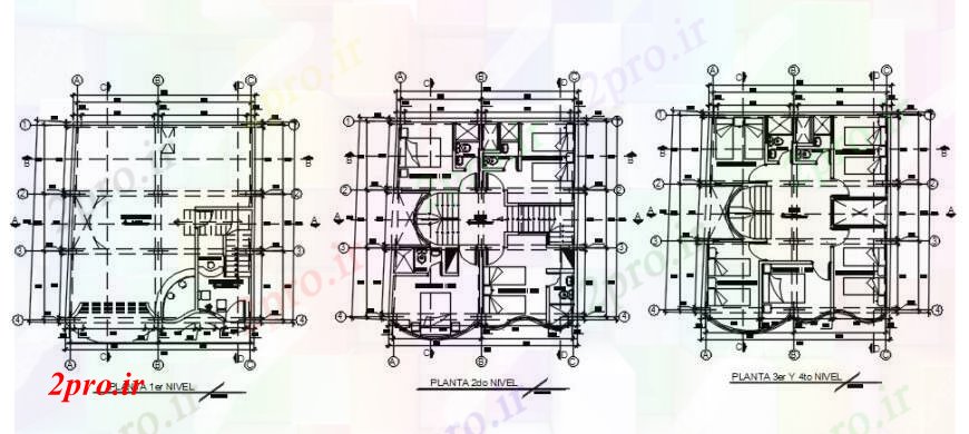 دانلود نقشه هتل - رستوران - اقامتگاه طراحی طرحی detailsof هتل ساخت 9 در 10 متر (کد101668)