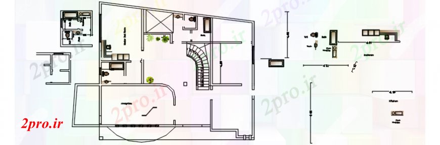 دانلود نقشه مسکونی ، ویلایی ، آپارتمان مدرن طراحی ویلا، توالت و طرحی مبلمان 14 در 16 متر (کد101700)