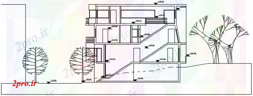 دانلود نقشه مسکونی ، ویلایی ، آپارتمان د طراحی از نما خانه رسم ساخت های 14 در 15 متر (کد101815)