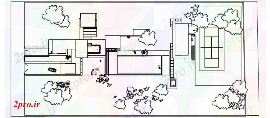 دانلود نقشه مسکونی  ، ویلایی ، آپارتمان  د طراحی  از بالای صفحه  ساخت  های    (کد101816)