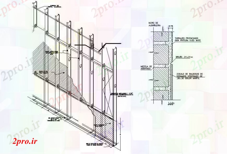 دانلود نقشه جزئیات ساخت و ساز سقف طراحی عایق (کد101851)