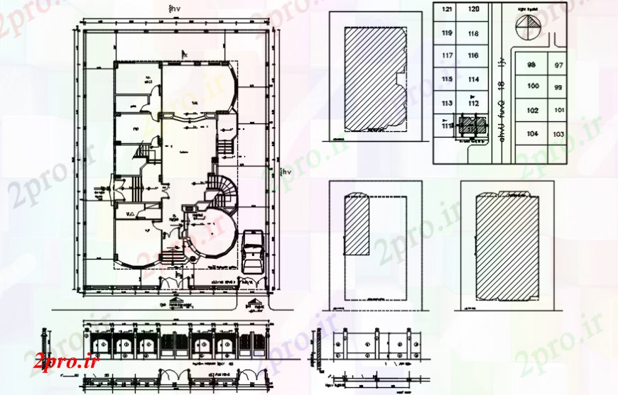 دانلود نقشه مسکونی ، ویلایی ، آپارتمان طراحی ویلا Meky و دروازه نما طراحی جزئیات 11 در 19 متر (کد101930)