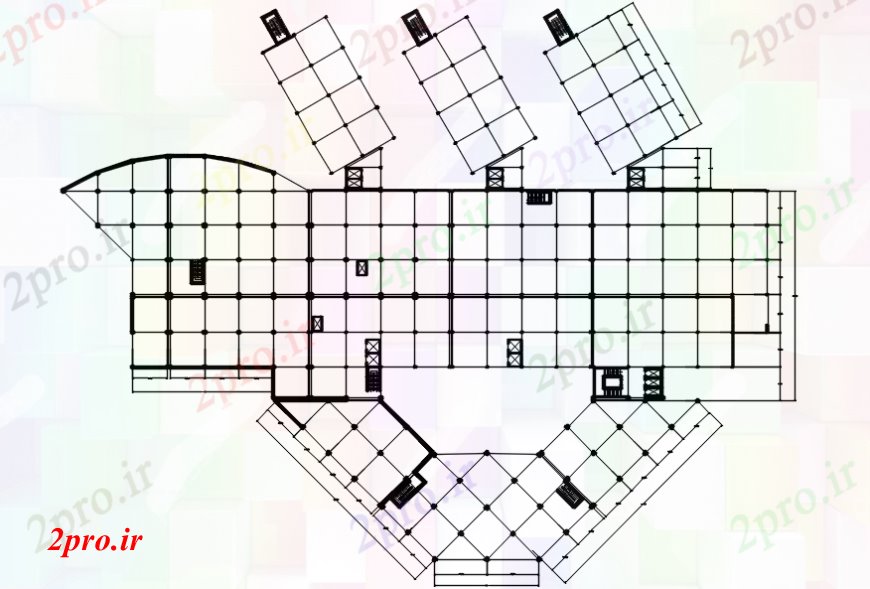 دانلود نقشه بیمارستان - درمانگاه - کلینیک بیمارستان فریم کف ساختار طراحی جزئیات 123 در 153 متر (کد101986)