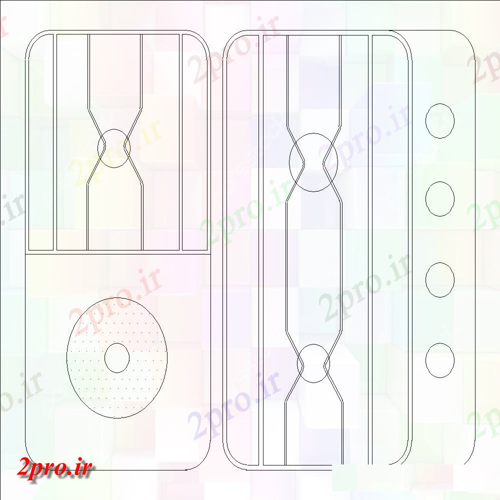 دانلود نقشه بلوک ، آرام ، نماد  طراحی جزئیات نمای بالای یک گاز اجاق شیک (کد102013)