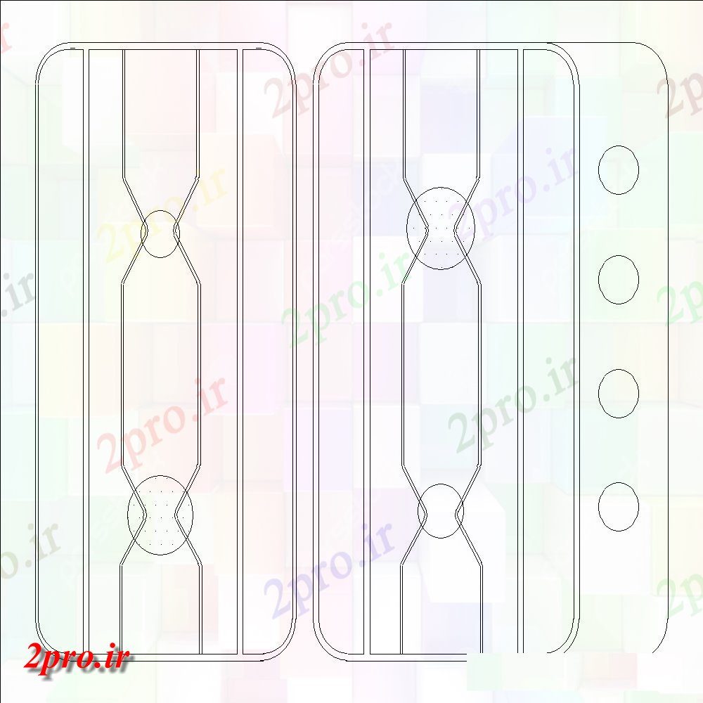 دانلود نقشه بلوک ، آرام ، نماد  طراحی جزئیات بالای صفحه  یک اجاق گاز منحنی شیک (کد102014)