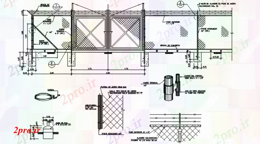 دانلود نقشه طراحی جزئیات ساختار ضمیمه نوع سیکلون مش بخش حصار و نصب و راه اندازی طراحی جزئیات  (کد102024)