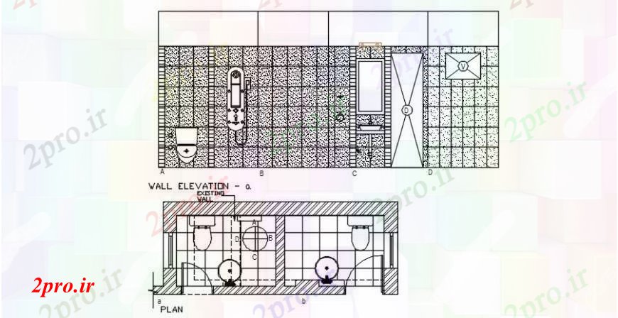 دانلود نقشه حمام مستر حمام طراحی و برنامه نما مفهوم 14 در 27 متر (کد102093)