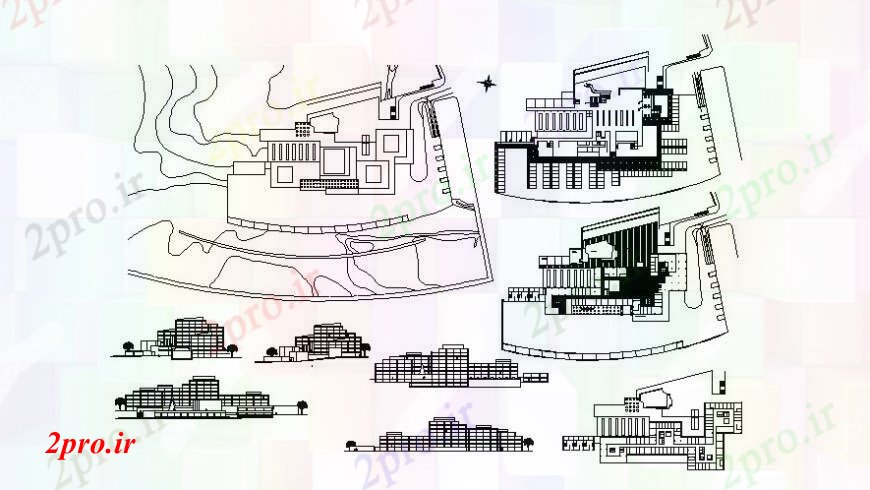 دانلود نقشه معماری معروف د طراحی طراحی معماری های خودرو 55 در 145 متر (کد102104)