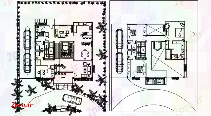 دانلود نقشه مسکونی ، ویلایی ، آپارتمان محل اقامت طرحی ویلا طرحی 7 در 10 متر (کد102142)