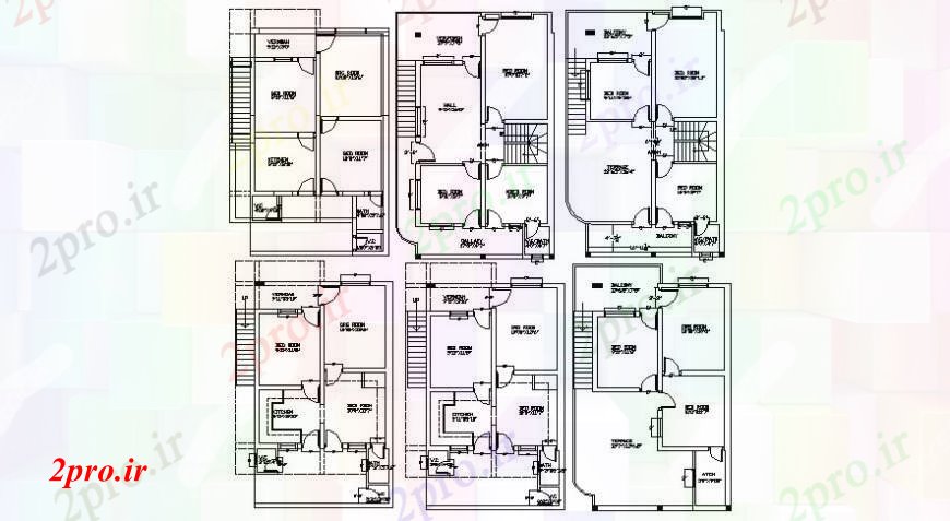 دانلود نقشه مسکونی ، ویلایی ، آپارتمان د طراحی از همکف و طبقه اول خودرو 7 در 11 متر (کد102151)