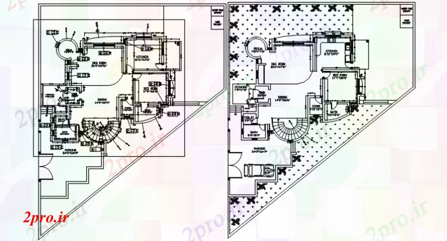 دانلود نقشه مسکونی ، ویلایی ، آپارتمان طرحی بالای صفحه مدرن خانه 15 در 18 متر (کد102169)