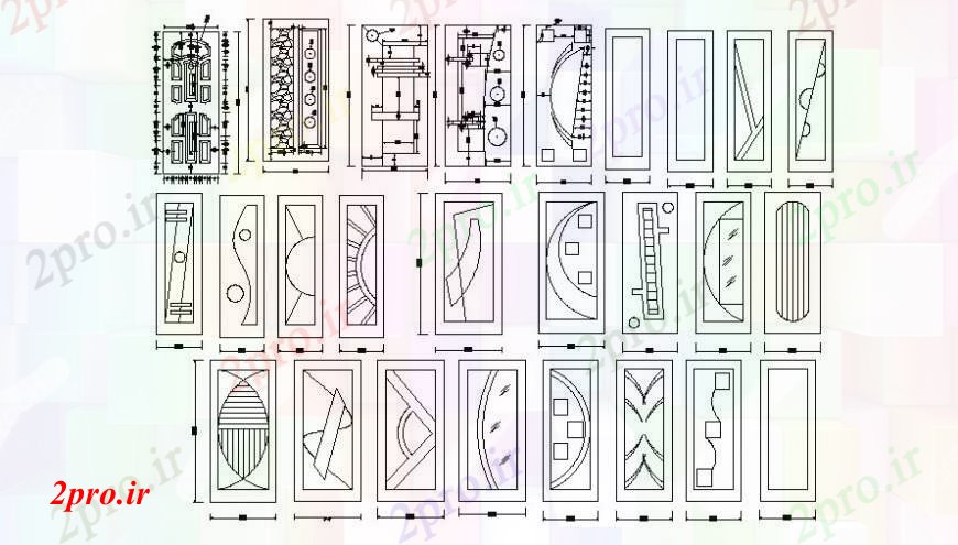 دانلود نقشه جزئیات طراحی در و پنجره   د رسم الگوی طراحی درب از   (کد102174)