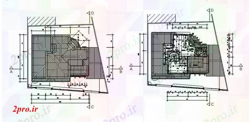 دانلود نقشه مسکونی ، ویلایی ، آپارتمان طرحی طبقه خانه جزئیات همراه با سقف طرحی 10 در 14 متر (کد102180)