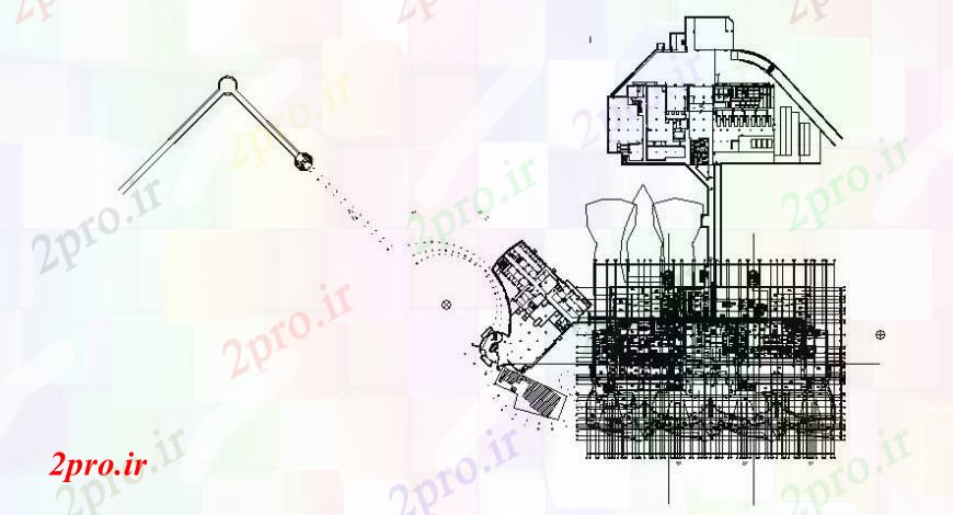 دانلود نقشه بیمارستان - درمانگاه - کلینیک د طراحی از مرکز بیمارستان 52 در 63 متر (کد102221)