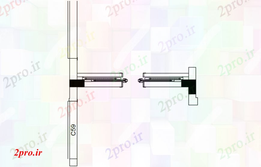 دانلود نقشه جزئیات طراحی در و پنجره  کشویی قاب درب و نصب و راه اندازی طراحی جزئیات  (کد102233)