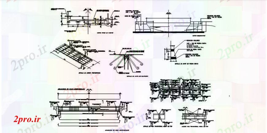 دانلود نقشه جزئیات ساخت پل پل طراحی ساختار جزئیات ساخت و ساز بلوک  (کد102262)