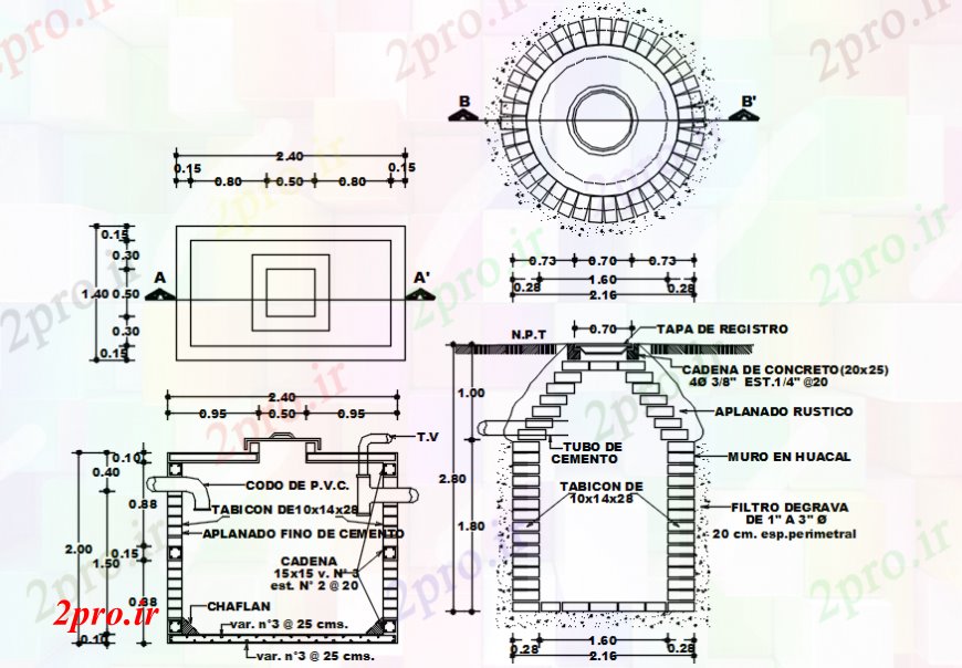 دانلود نقشه مسکونی  ، ویلایی ، آپارتمان  د  ترسیم خطوط لوله آجر     (کد102356)