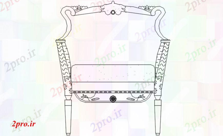دانلود نقشه میز و صندلی سنت طراحی صندلی چوبی (کد102360)