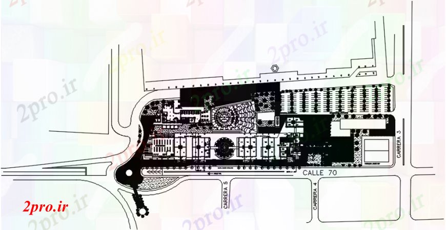 دانلود نقشه فرودگاه فرودگاه طرحی ساختمان توزیع با مرکز خرید (کد102366)
