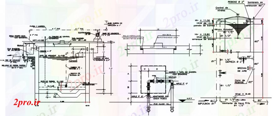 دانلود نقشه جزئیات ساخت و ساز  د طراحی از ساخت و ساز خط لوله     (کد102379)