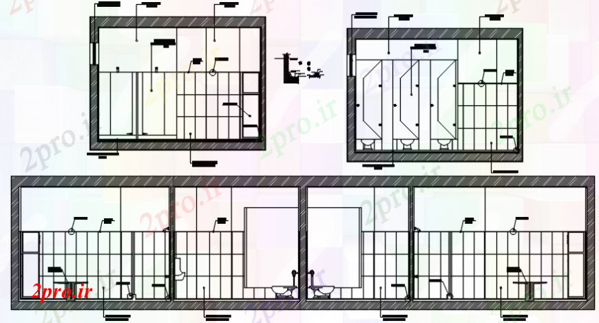 دانلود نقشه حمام مستر توالت عمومی تمام بخش نصب و راه اندازی و طراحی طرفه جزئیات  (کد102385)