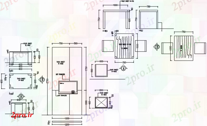 دانلود نقشه مسکونی ، ویلایی ، آپارتمان د رسم دریایی طرحی نما آپارتمان های خودرو 54 در 80 متر (کد102429)