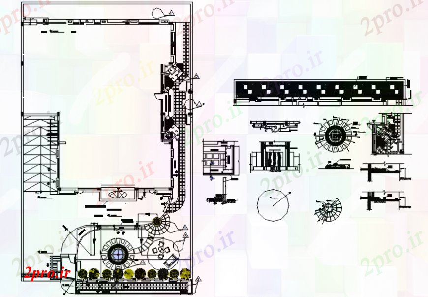 دانلود نقشه هایپر مارکت  - مرکز خرید - فروشگاه  د طراحی از چشم انداز     (کد102480)