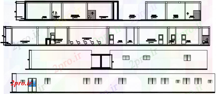 دانلود نقشه بیمارستان -  درمانگاه -  کلینیک طراحی نما و بخش طرح (کد102481)