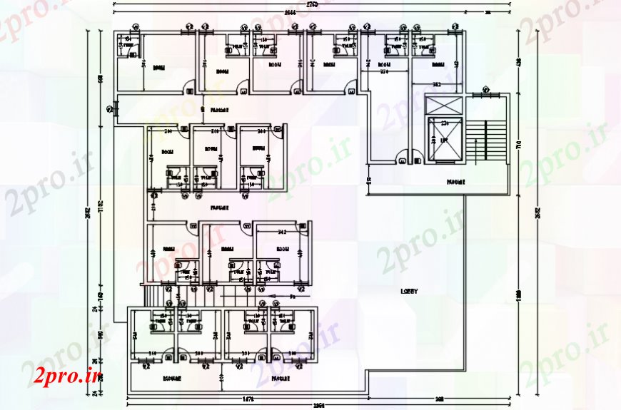 دانلود نقشه بیمارستان - درمانگاه - کلینیک صفحه معماری نمای بیمارستان 69 در 94 متر (کد102507)