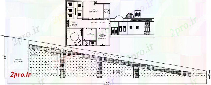 دانلود نقشه بیمارستان - درمانگاه - کلینیک بیمارستان بلوک های مدل جزئیات 12 در 13 متر (کد102540)