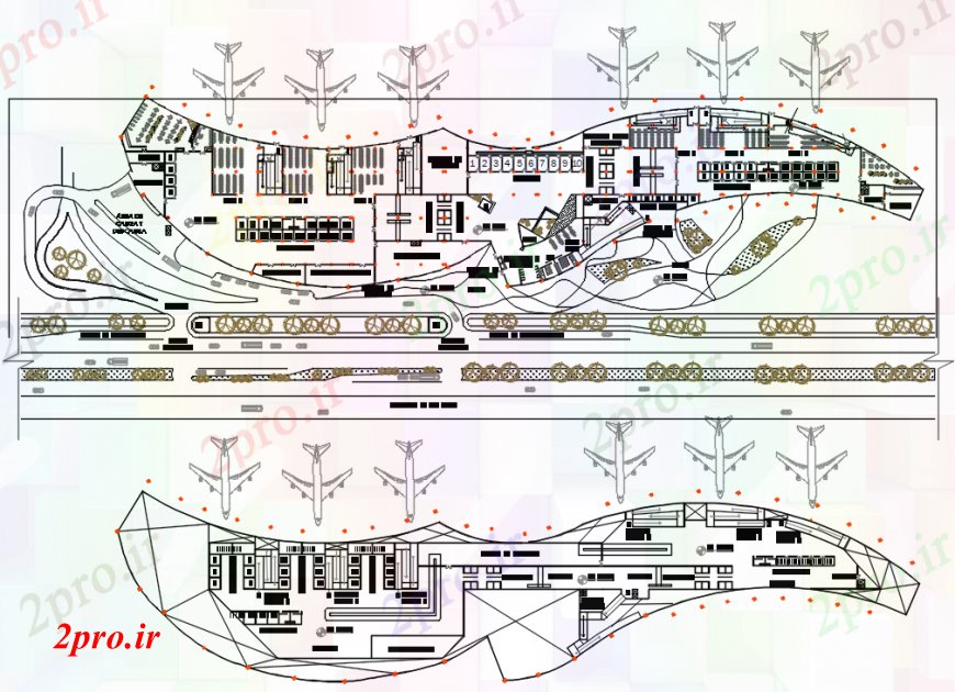 دانلود نقشه فرودگاه فرودگاه پروژه   جزئیات (کد102552)