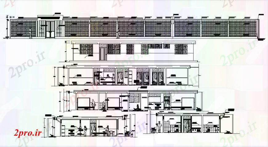 دانلود نقشه بیمارستان -  درمانگاه -  کلینیک درمانگاه های محلی تمام نما و بخش طراحی طرفه جزئیات  (کد102575)