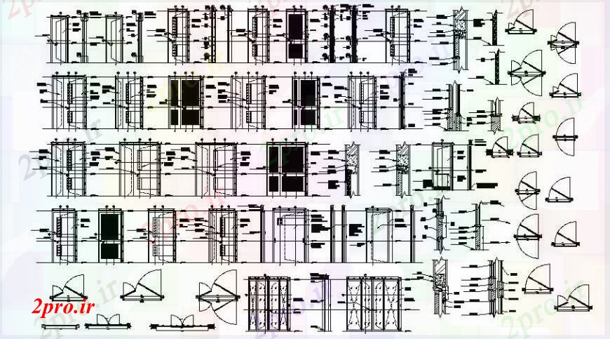 دانلود نقشه جزئیات طراحی در و پنجره  درب دو جداره و تک و پنجره نماات و نصب و راه اندازی چندین (کد102594)