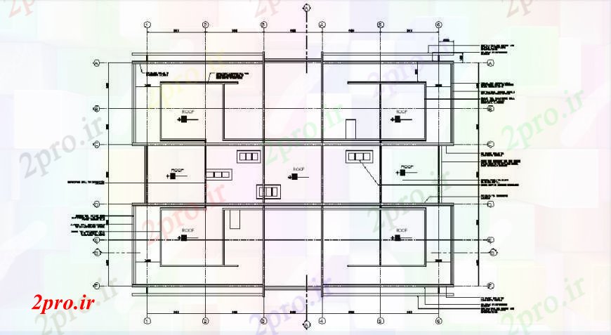 دانلود نقشه طراحی جزئیات ساختار سطح کف پشت بام برج ساختار سازنده طراحی جزئیات  (کد102614)