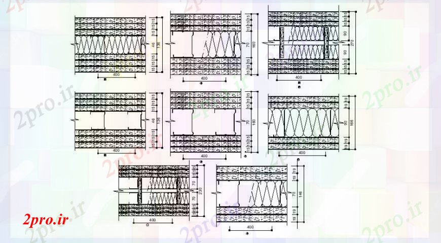 دانلود نقشه جزئیات طراحی در و پنجره  کوپلینگ درب های چوبی و نصب و راه اندازی جزئیات (کد102625)